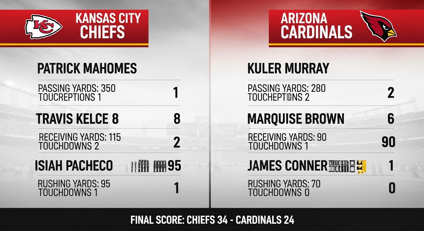 Kansas City Chiefs vs Arizona Cardinals Match Player Stats