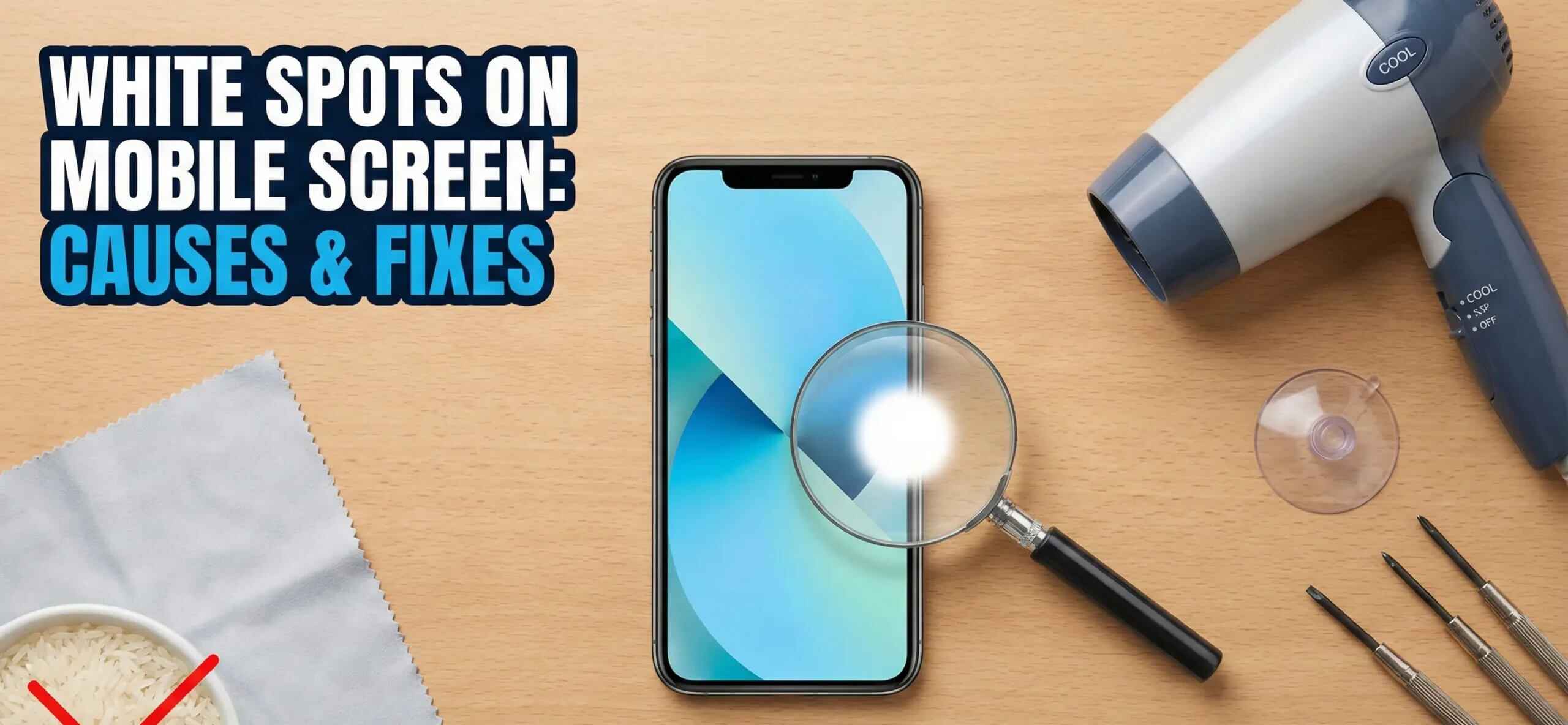 Can Software Cause White Spots on a Mobile Screen?