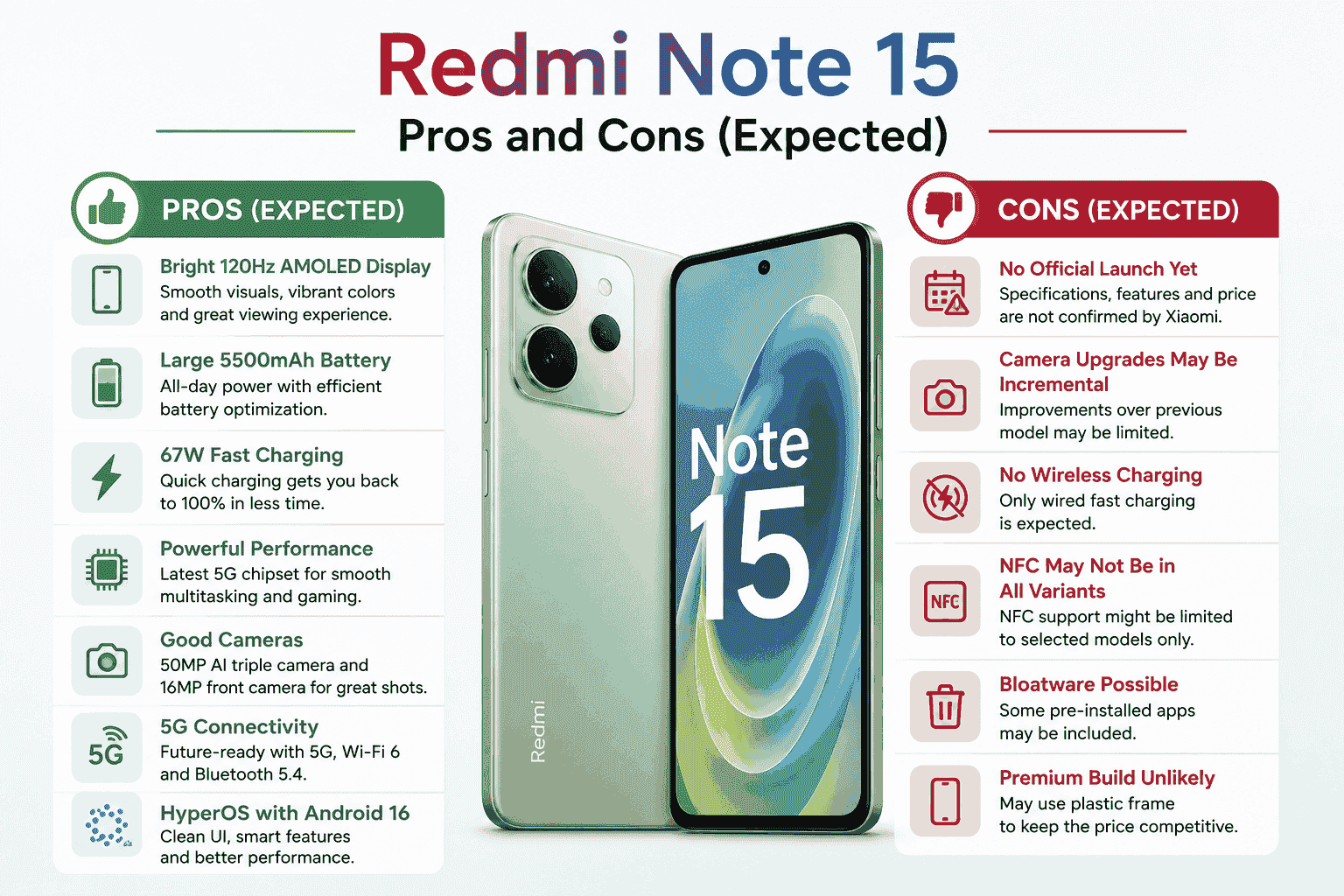 Pros and Cons (Expected)
