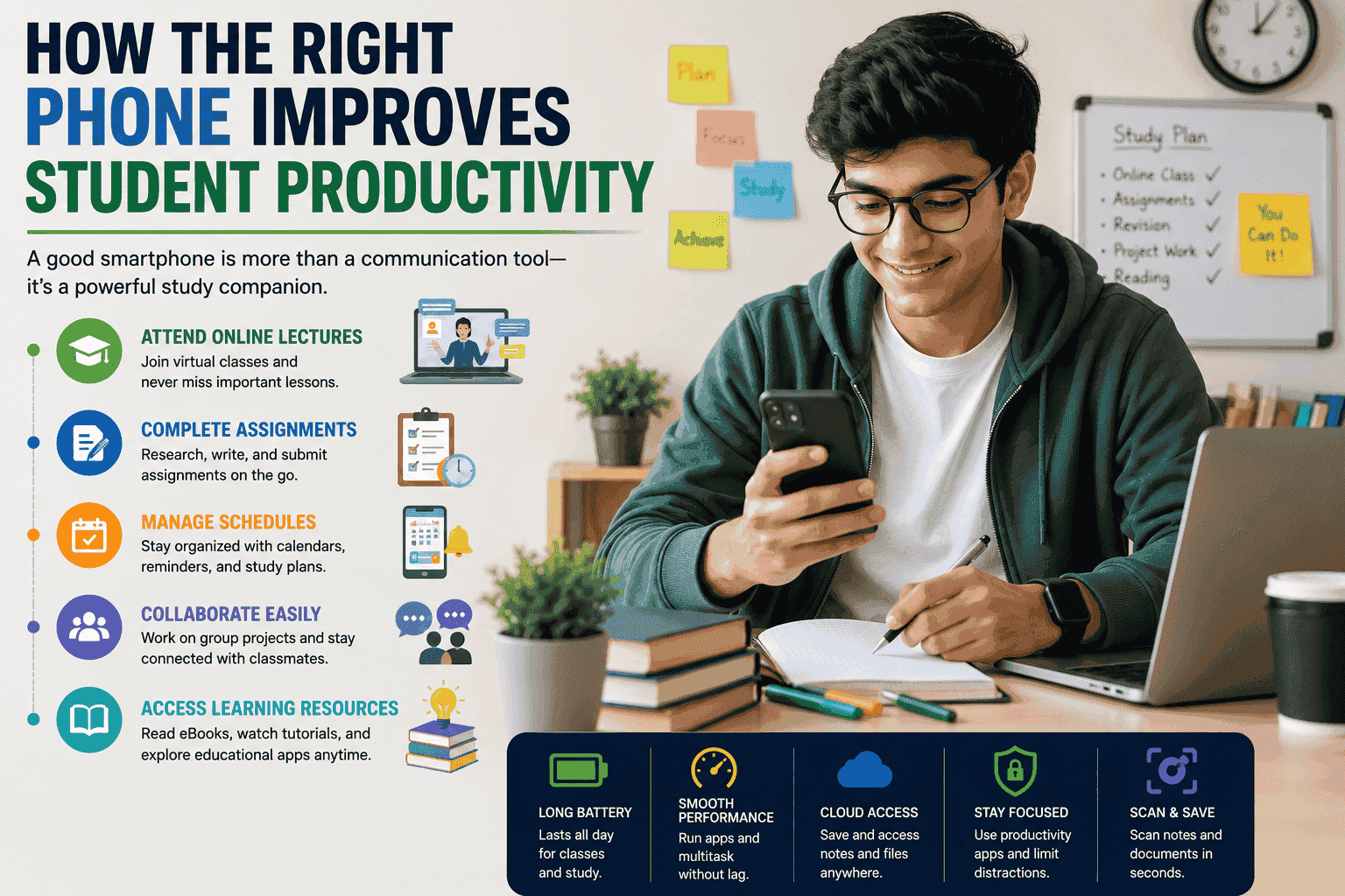 How the Right Phone Improves Student Productivity