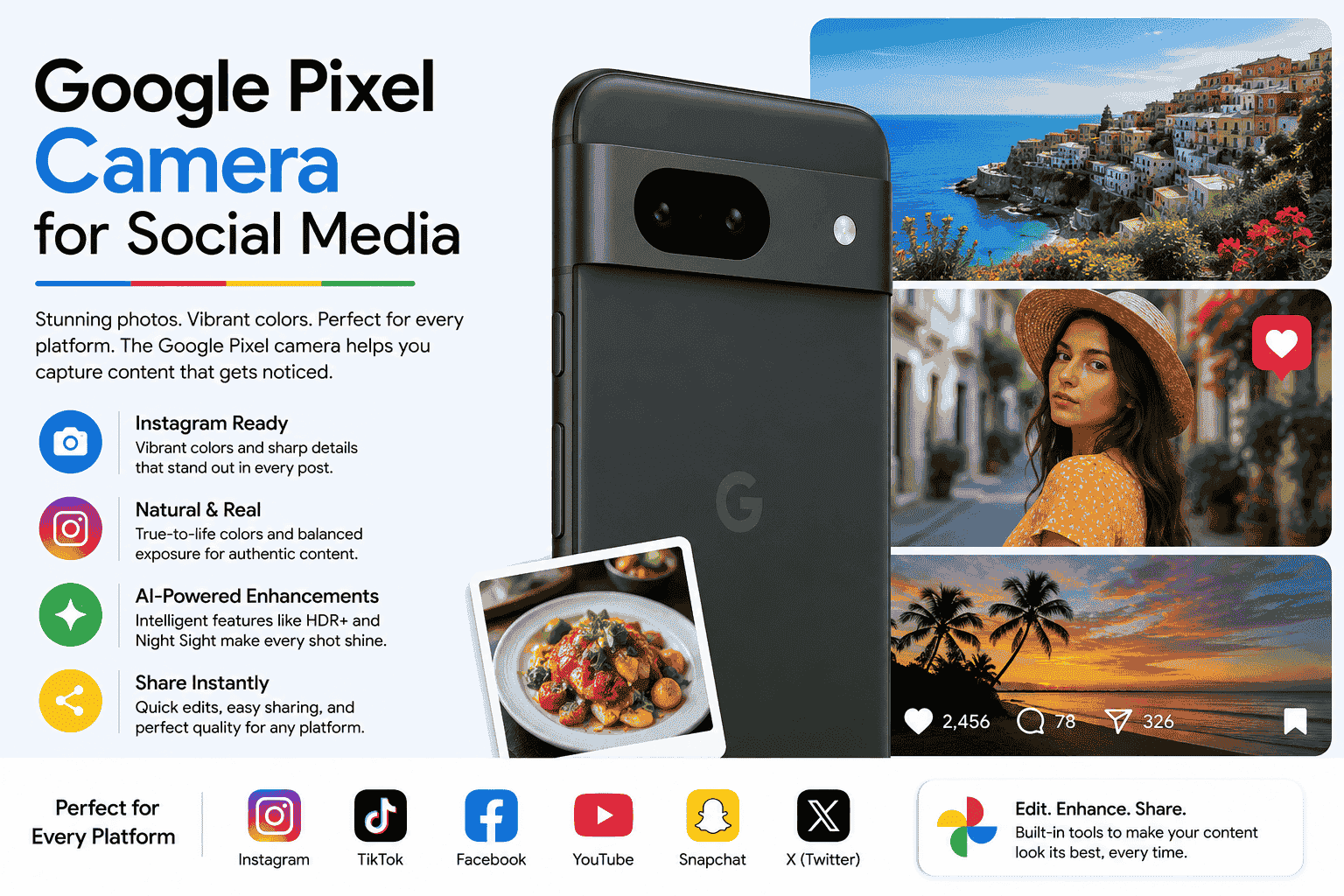 Google Pixel Camera for Social Media